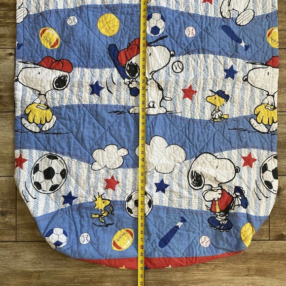 Vintage Peanuts Gang Baby Snoopy Sports Baby/Toddler Crib Blanket - Picture 5 of 8
